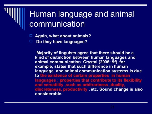 human language vs animal communication essay Differences between human and animal communication